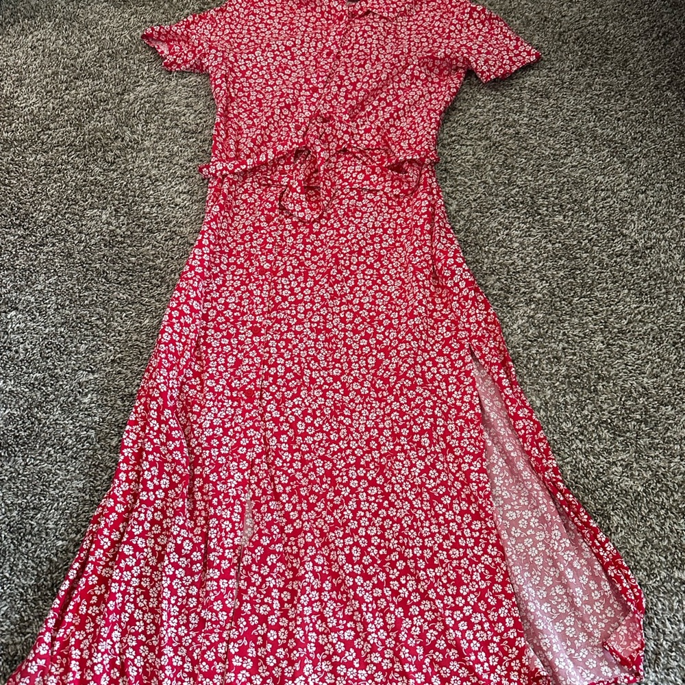 NWT H&M Floral Midi Shirt Dress